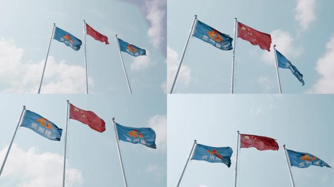 贵州建工旗帜飘扬logo镜头一组4K