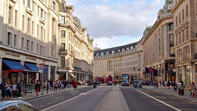 伦敦城市景观风情街欧式步行街居民生活人流