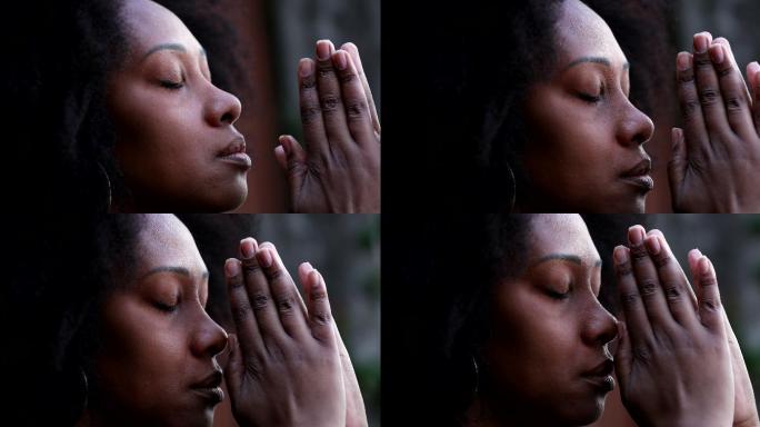 妇女向上帝祈祷视频素材外国人老外
