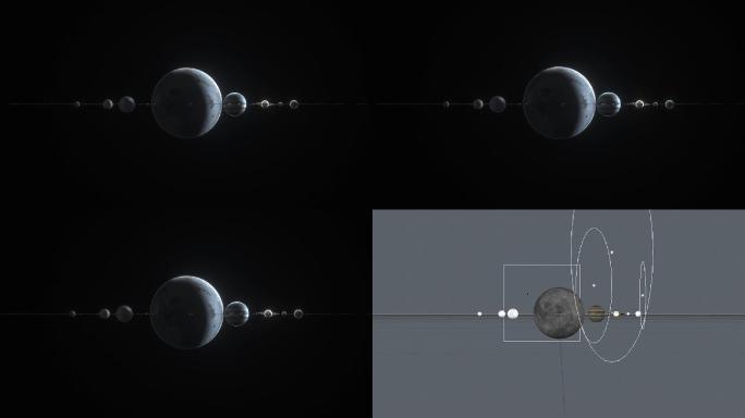 C4D工程太阳系行星星球三维动画