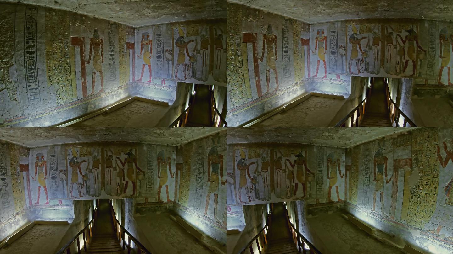 墙上的古埃及彩色图像