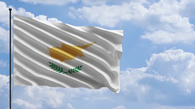 风中的塞浦路斯国旗概念