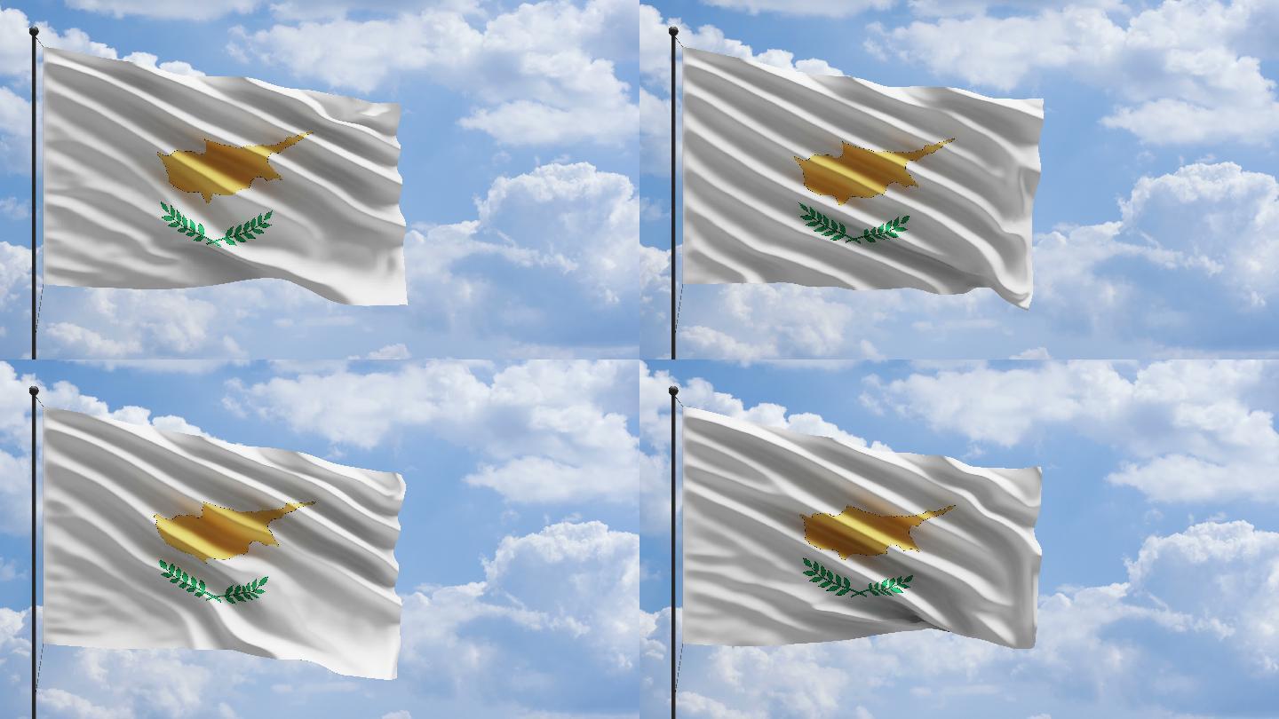 风中的塞浦路斯国旗概念
