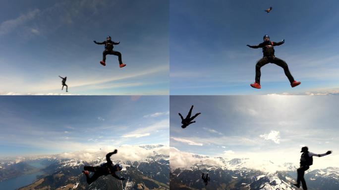 男子在瑞士跳伞探索阳光领导力