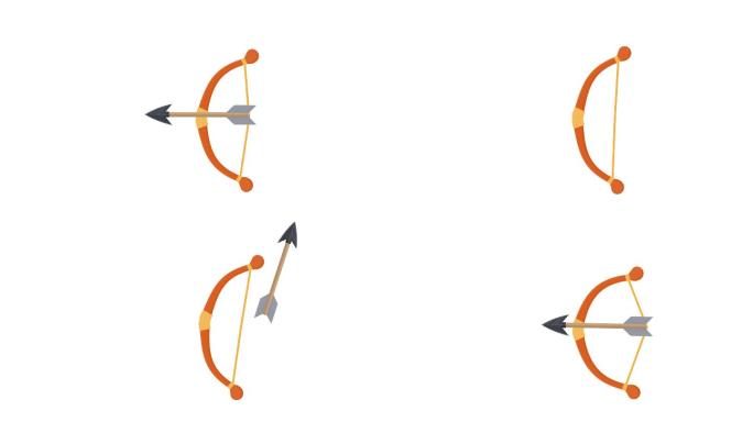 弓箭动画。射箭MG动画特效卡通拉弓射箭可