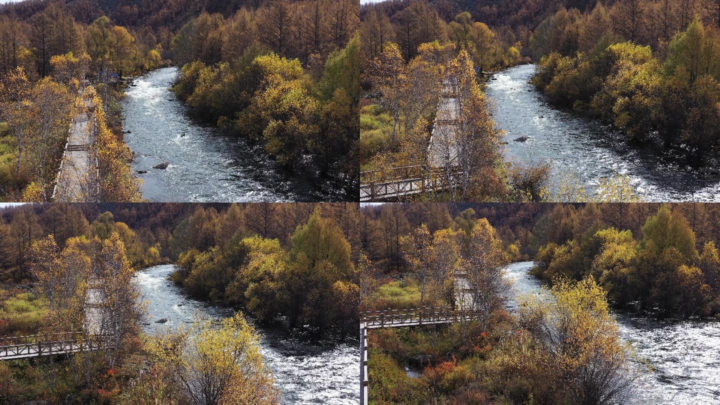 阿尔山三潭峡景区航拍