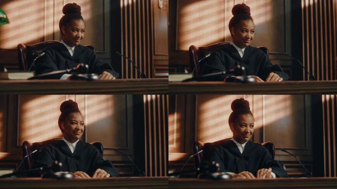 法庭审判：公正微笑的女法官