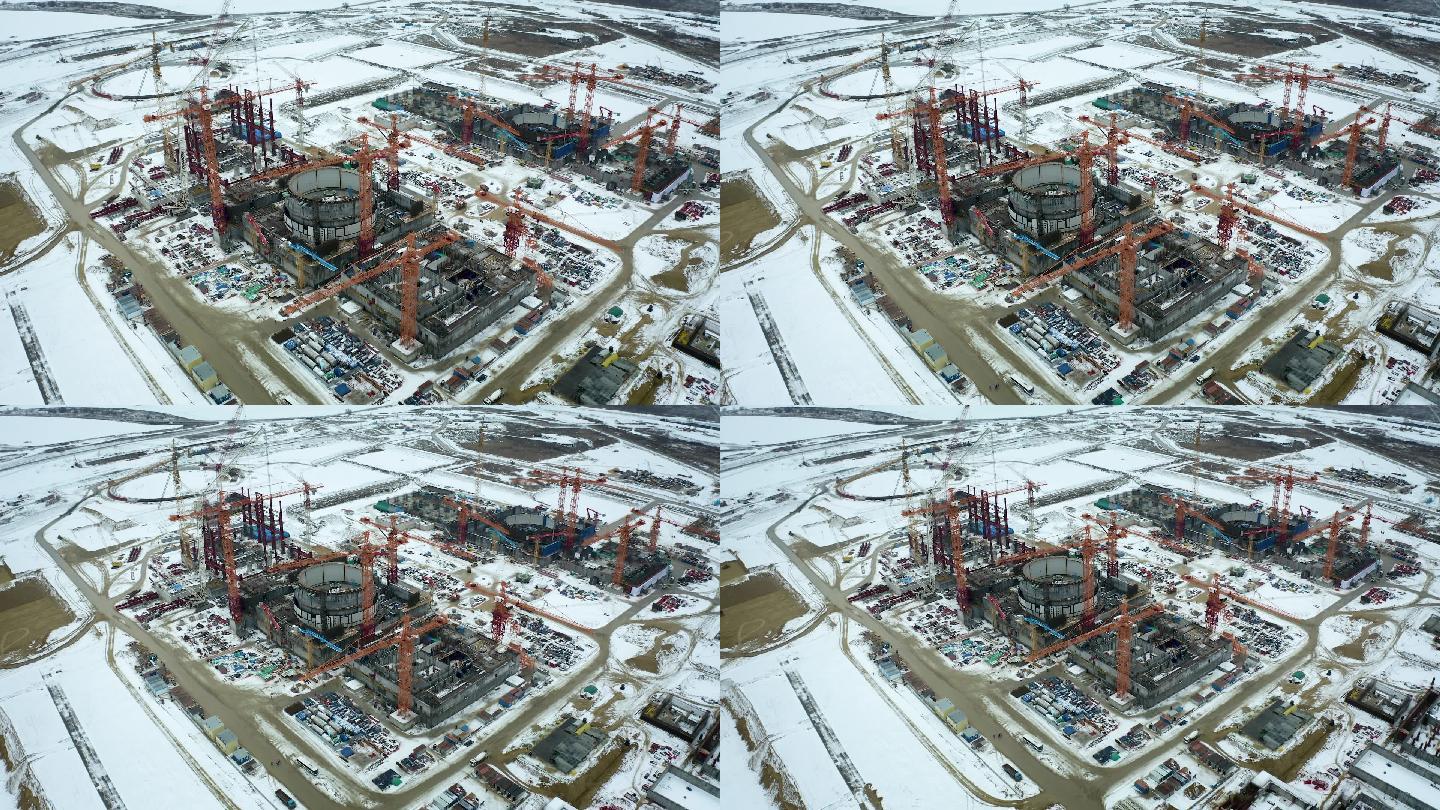 核电站建设的鸟瞰图
