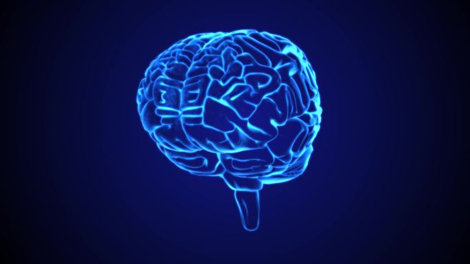 蓝色人脑大脑hud元素科技