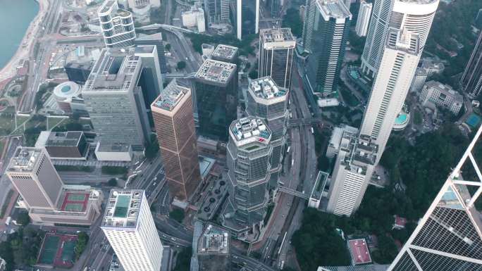 俯瞰香港市全景城市延时航拍香港航拍旅游宣