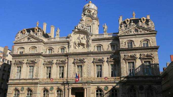 里昂市政厅法国风光地标风景标志性