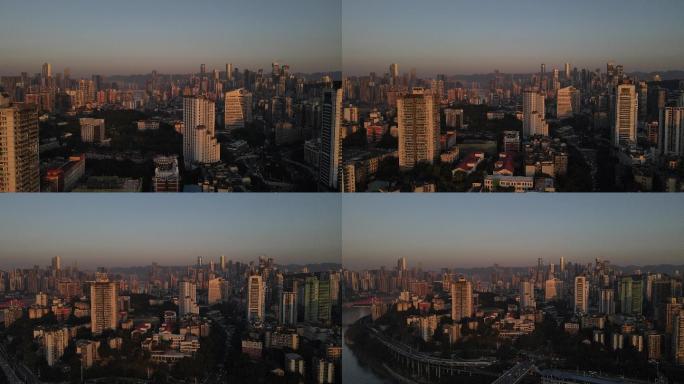 重庆城市建筑错落林立生活航拍4K原素材