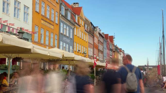哥本哈根延时视频城市建筑快速发展航拍延时
