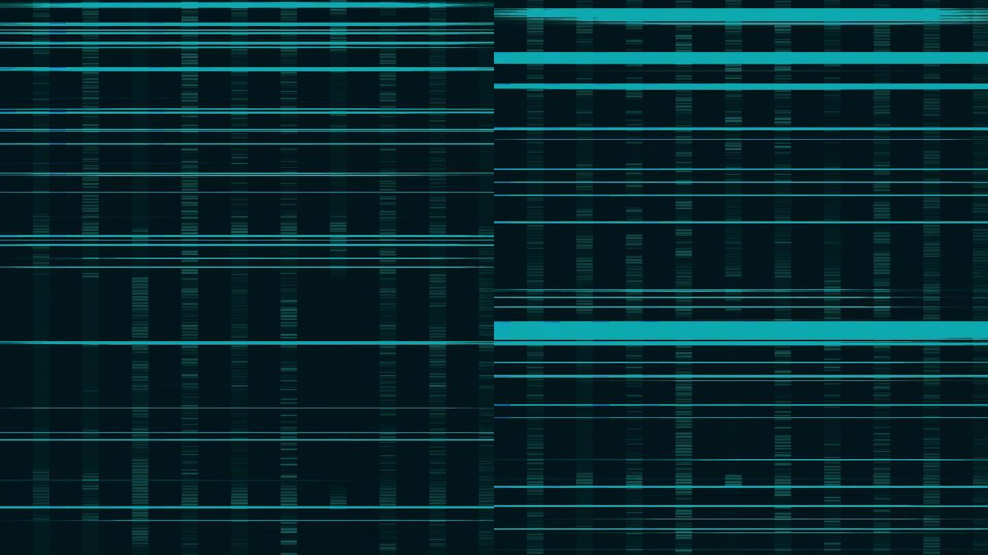 【4K时尚背景】蓝绿横条躁波抽象虚拟炫酷