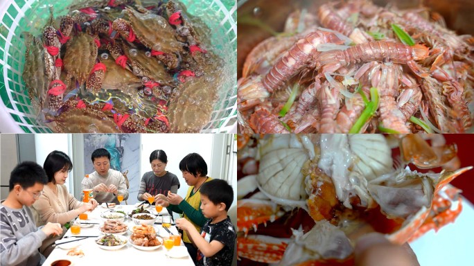 吃海鲜螃蟹梭子蟹