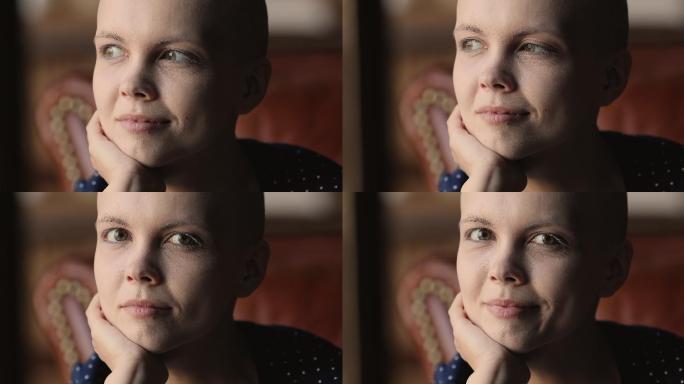 迷人的年轻女性癌症患者