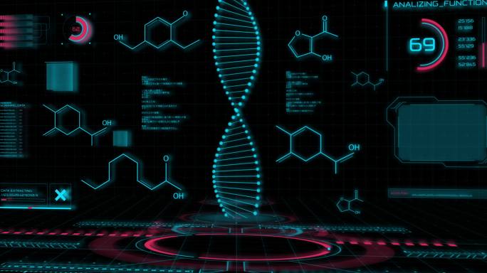 DNA螺旋三维图生物科技螺旋粒子基因