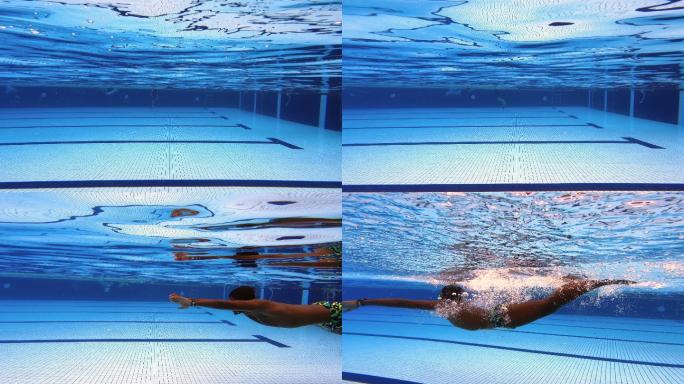 水下运动员蝶泳风格