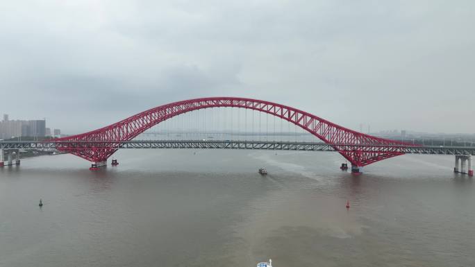 明珠湾大桥与轮船航拍素材4K