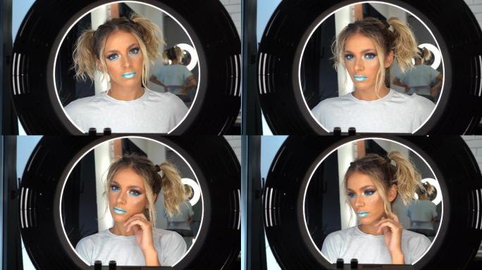 舞台模特化妆外国人美妆美女网红直播