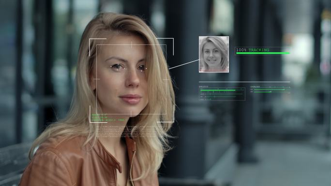 现代技术使用人脸识别生物特征肖像