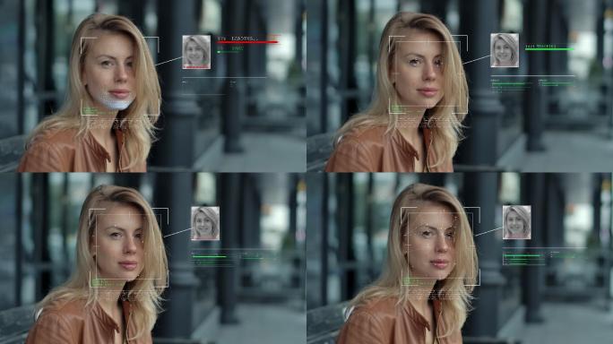 现代技术使用人脸识别生物特征肖像