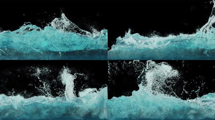 裸眼3D海浪拍屏透明通道