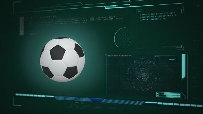 足球扫描和数据处理的动画
