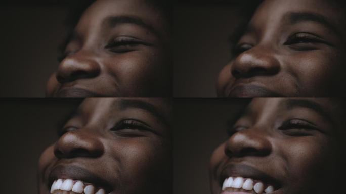 微笑特写非洲人非洲小孩微笑笑脸表情