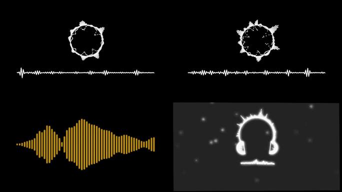 5款带透明通道音频跳动波纹