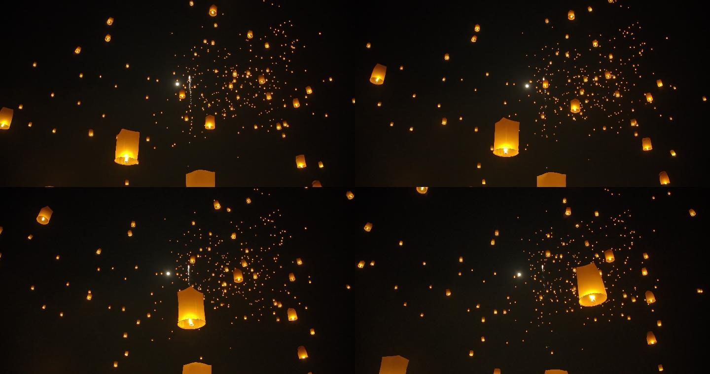 洛伊河东传统节日中的斯洛莫天灯