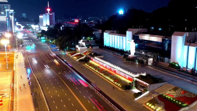 夜景延时航拍