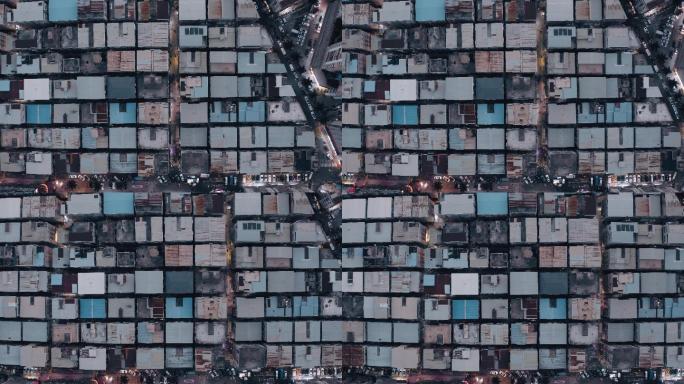 深圳老住宅区的无人机视图。