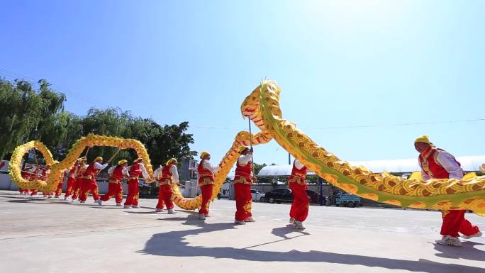 农民舞狮舞龙  庆祝丰收