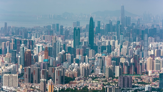 深圳梧桐山深圳市大气空镜大景全景