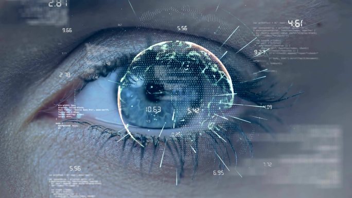 科技眼睛全息睁眼眼球投影科幻数字