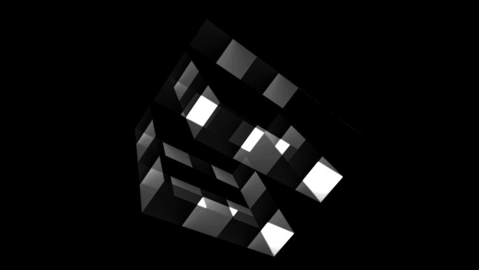 黑白光影立方体动感魔方134