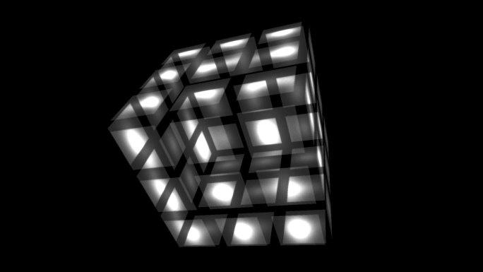 黑白光影旋转动感魔方立方体方块108