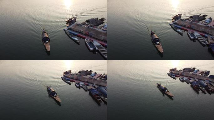千岛湖打渔船靠岸