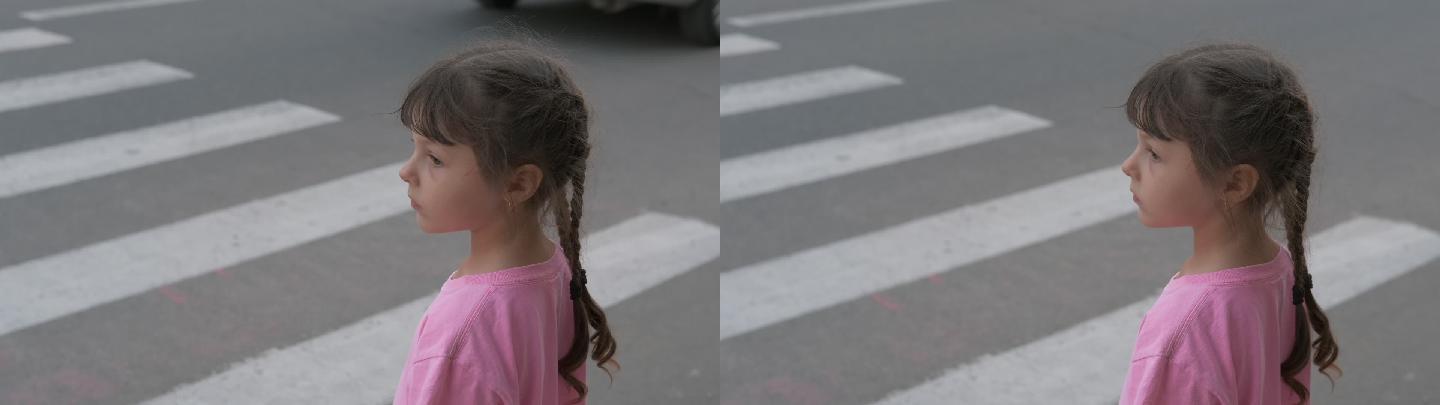 斑马线上的孩子小女孩过马路特写镜头街景交