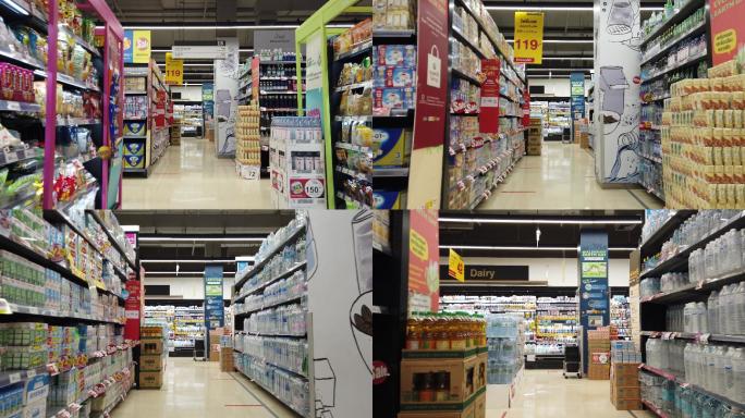 超市的过道商场商业品牌导购超市人流量逛街