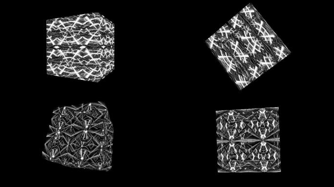 黑白光影旋转动感魔方立方体方块178