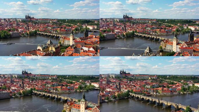 布拉格市鸟瞰图捷克共和国外国国外文化景色