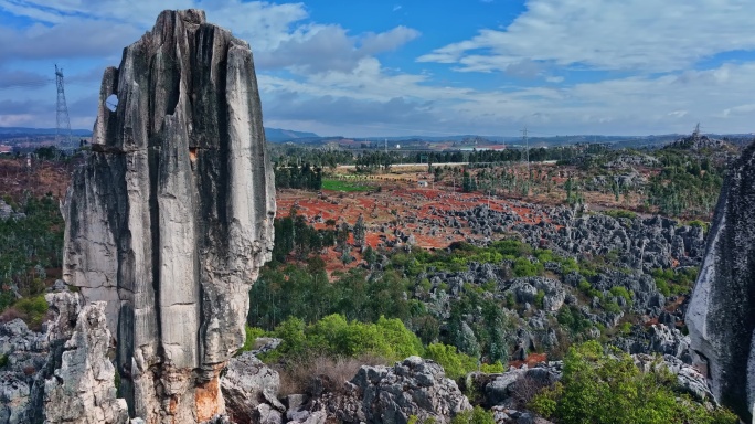 【正版素材】云南石林航拍0099-c