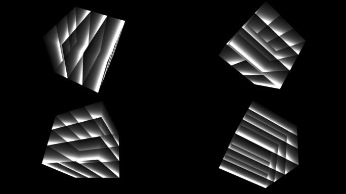 黑白光影旋转动感魔方立方体方块105