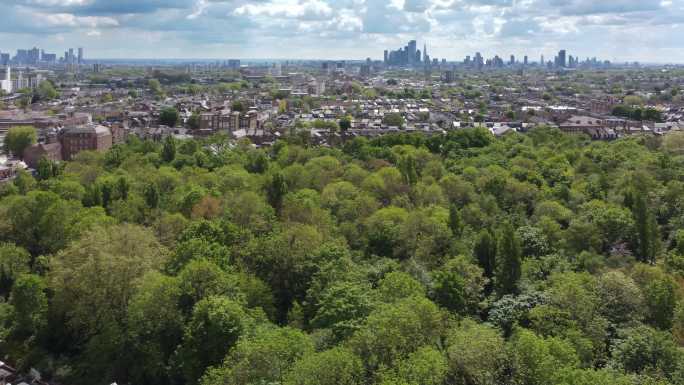 伦敦艾布尼公园从高角度俯瞰
