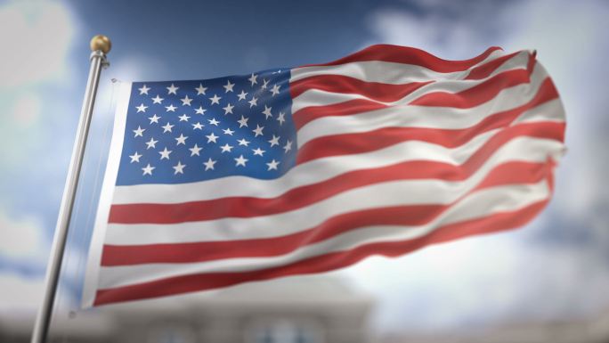 美国国旗挥舞美国米国旗帜动画特效老美