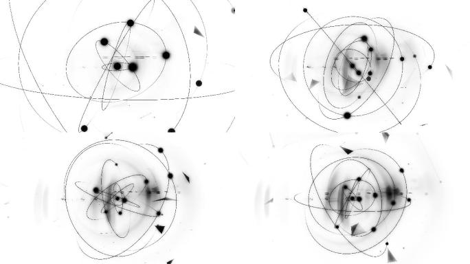 原子核和电子围绕原子旋转的动画