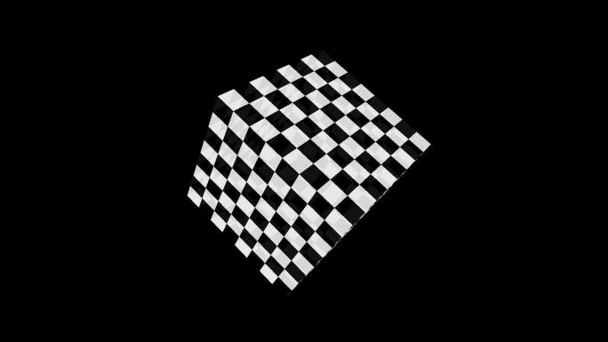 黑白光影旋转动感魔方立方体方块72