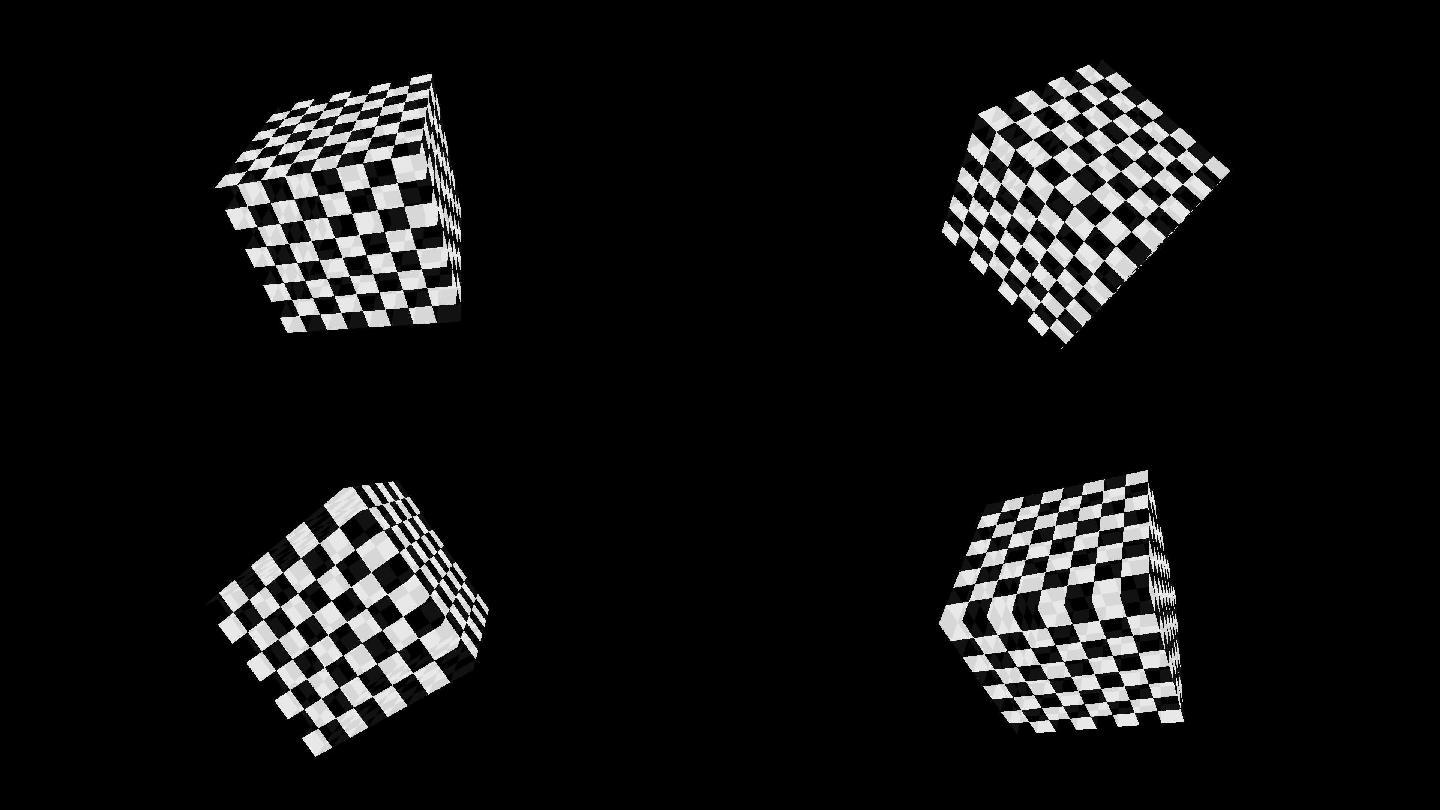 黑白光影旋转动感魔方立方体方块72